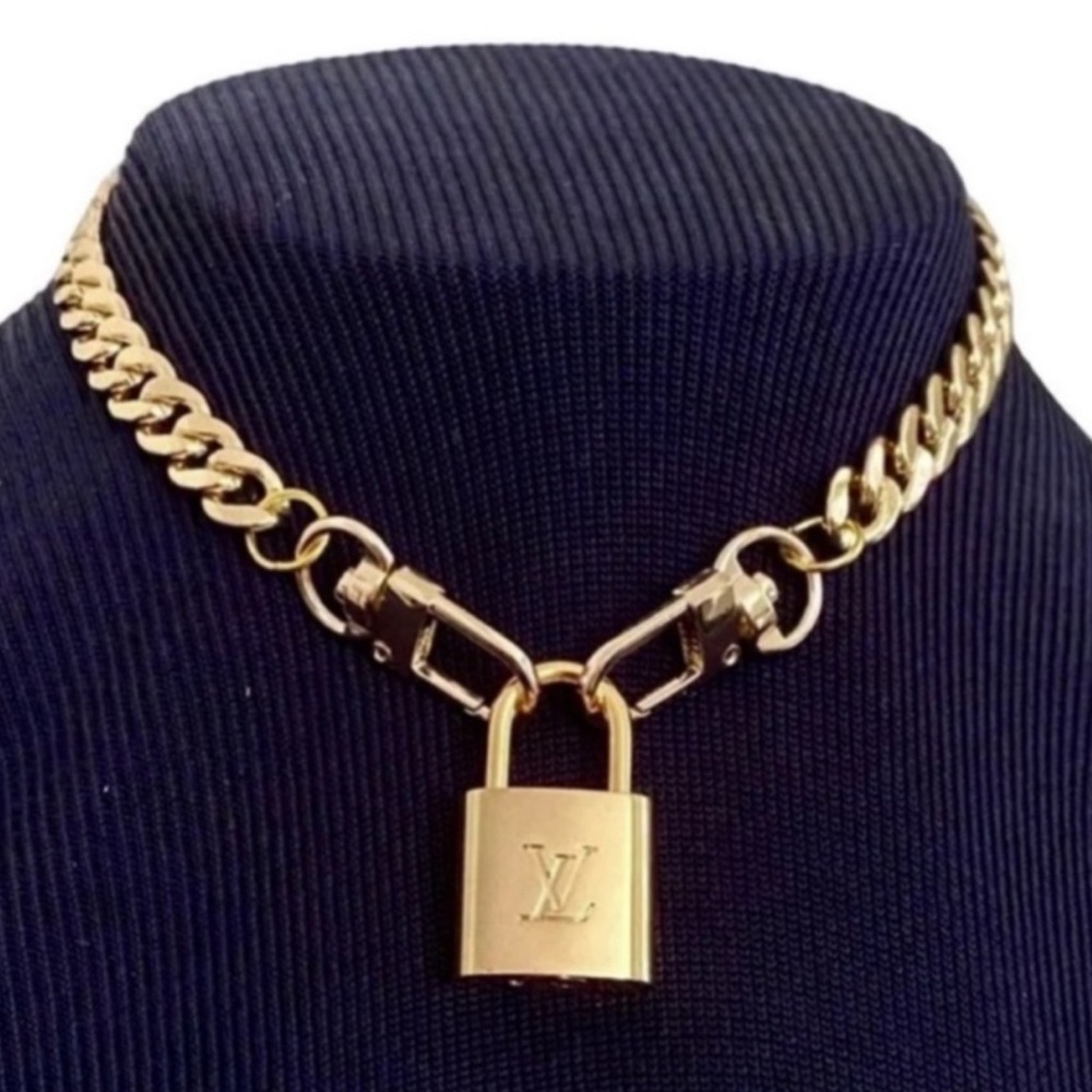 LOUIS VUITTON Lock + Key Necklace